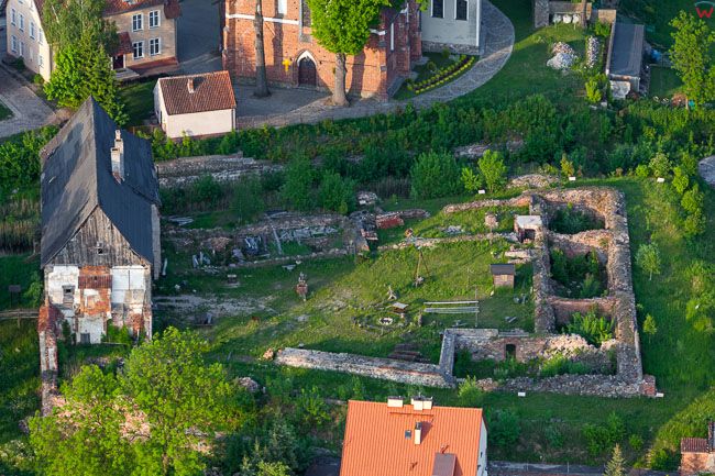 Morag, ruiny dawnego zamku, EU, PL, Warm-Maz. Lotnicze